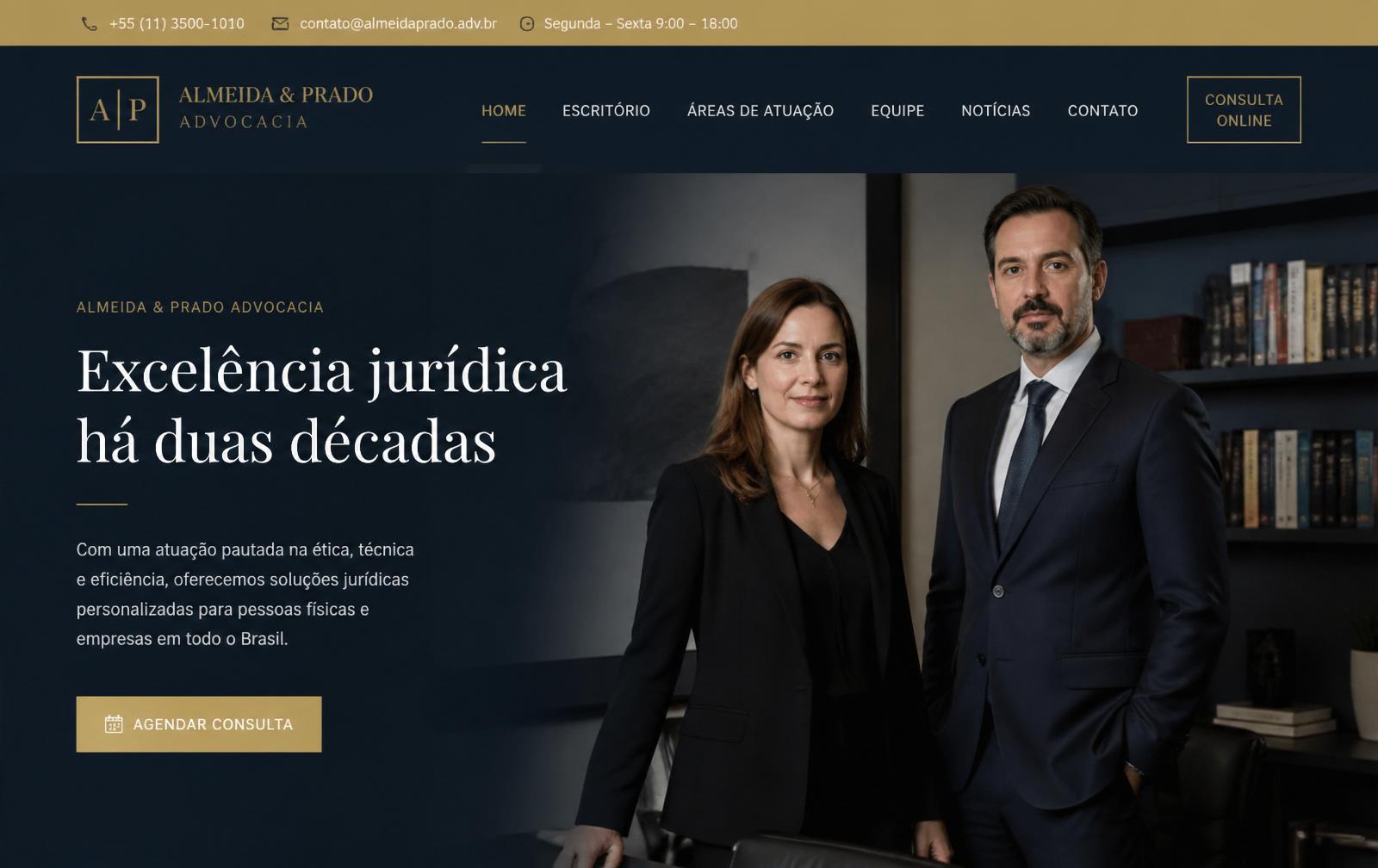 Conceito de site para Almeida & Prado — Advocacia